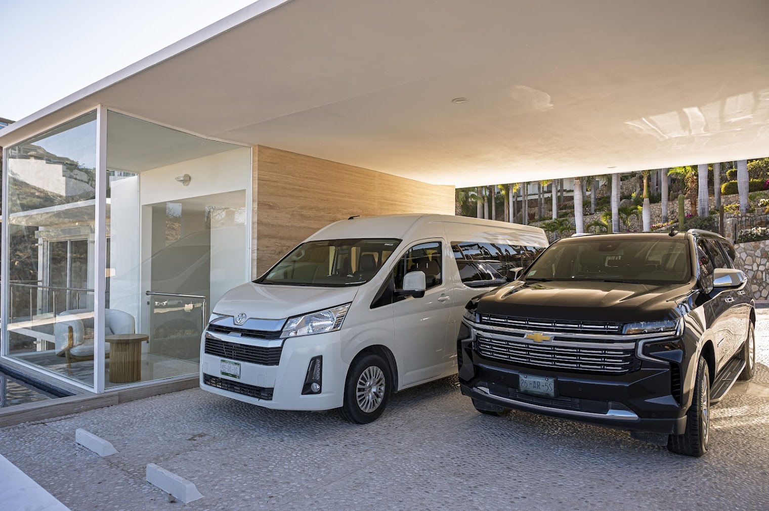 Outdoor massage therapy with mountain and ocean views at the villa