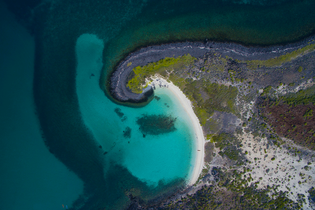 Aerial view of the pristine islands off Loreto — SI Swimsuit 2026 shoot location