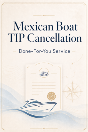 Mexican Boat TIP Cancellation done-for-you service graphic
