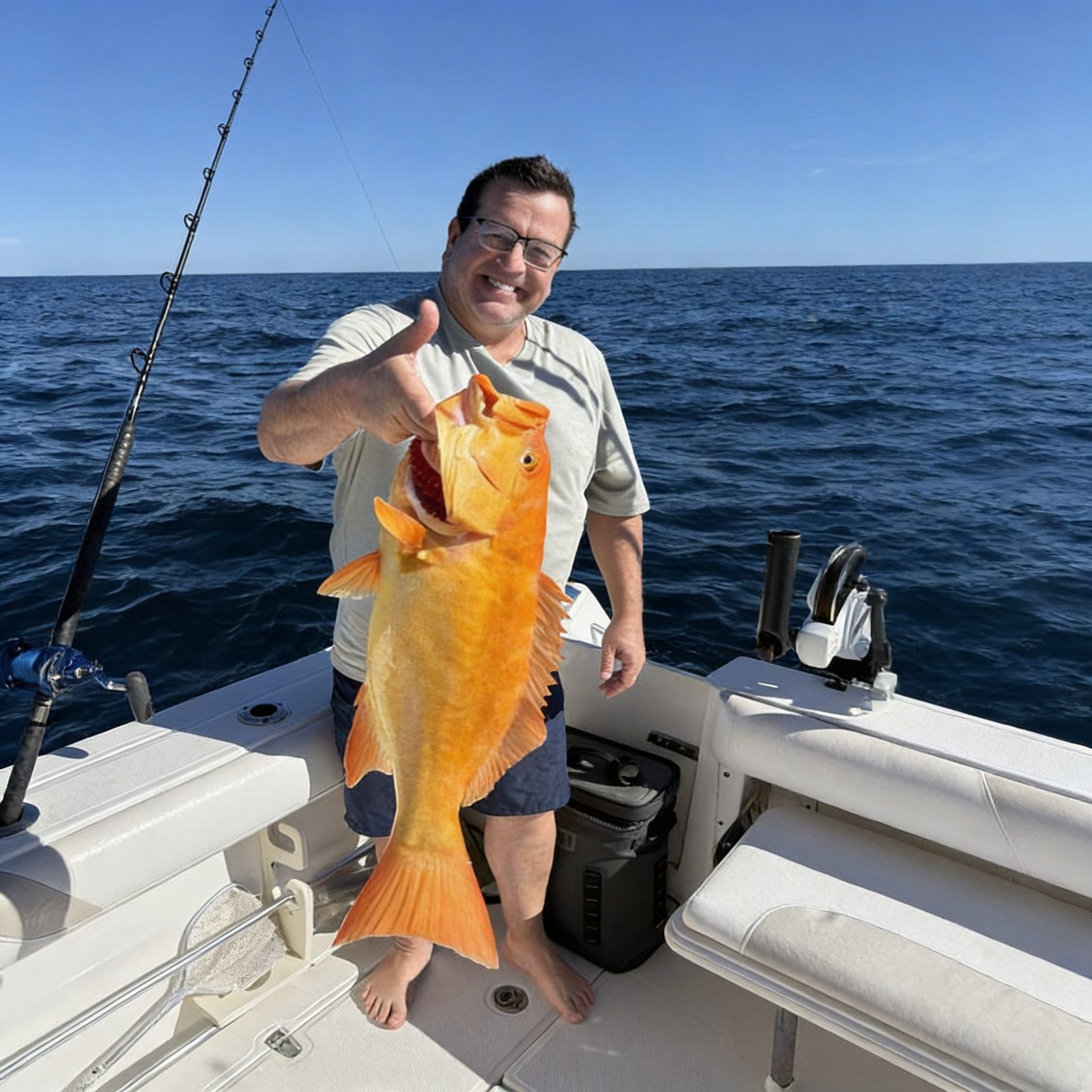 Guests enjoying a private Loreto fishing charter day on the Sea of Cortez