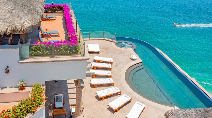 Villa Turquesa gorgeous patio with incredible ocean views in Pedregal Cabo San Lucas