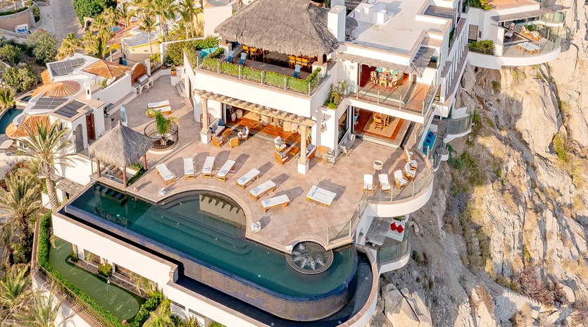 Villa Turquesa bird's eye view of villa in Pedregal Cabo San Lucas