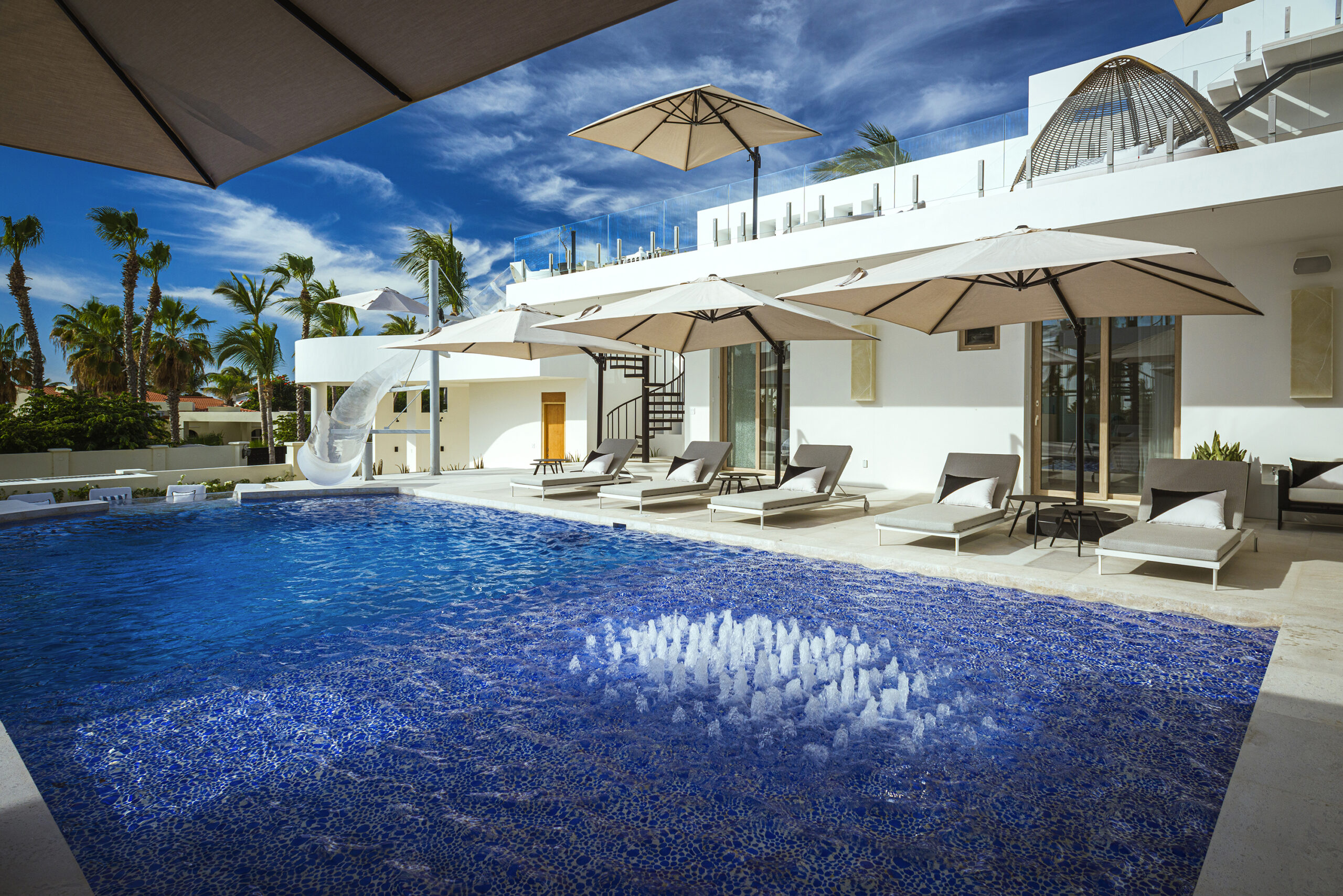 Casa Aqua Blanca poolside views in Punta Bella, Family Friendly Los Cabos