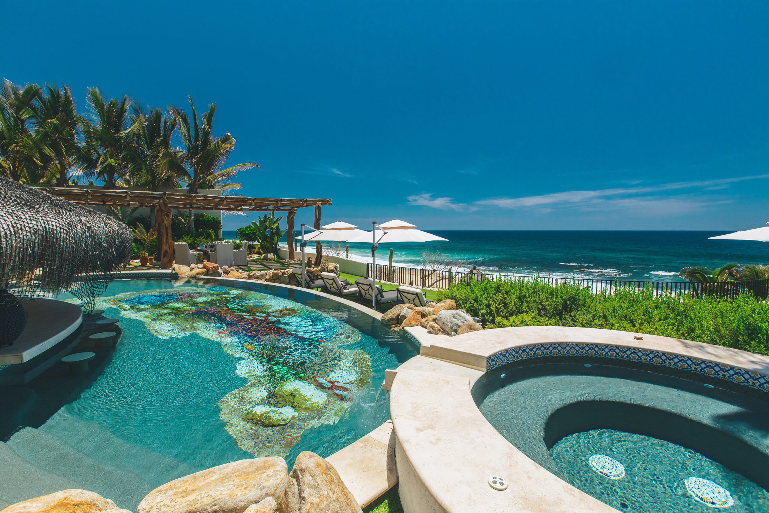 Casa Bellamar poolside and jacuzzi with incredible ocean views-3 in East Cape, Onsite Villa Staff Los Cabos
