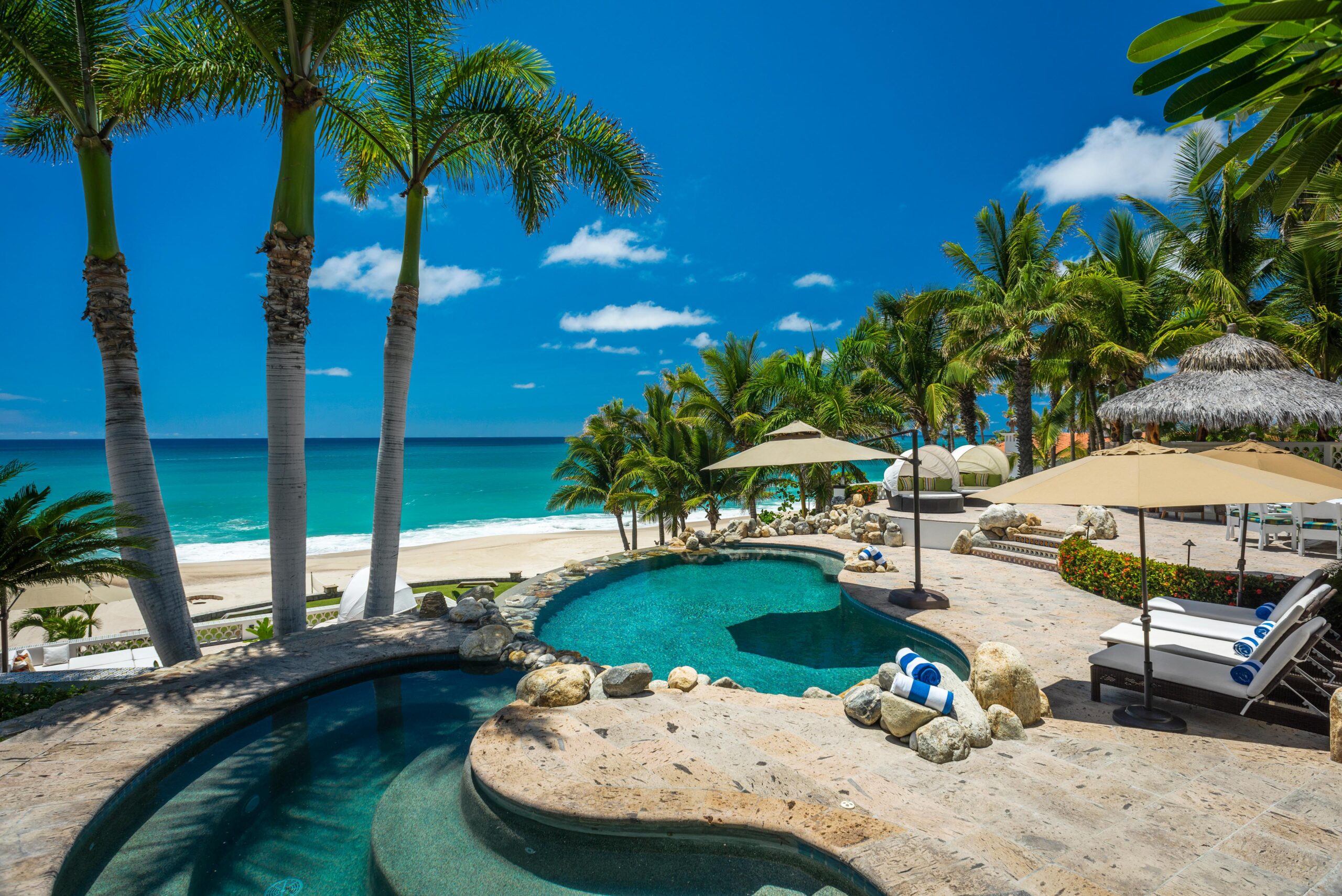 Casa Edwards beach and pool view in Palmilla, Beachfront Los Cabos