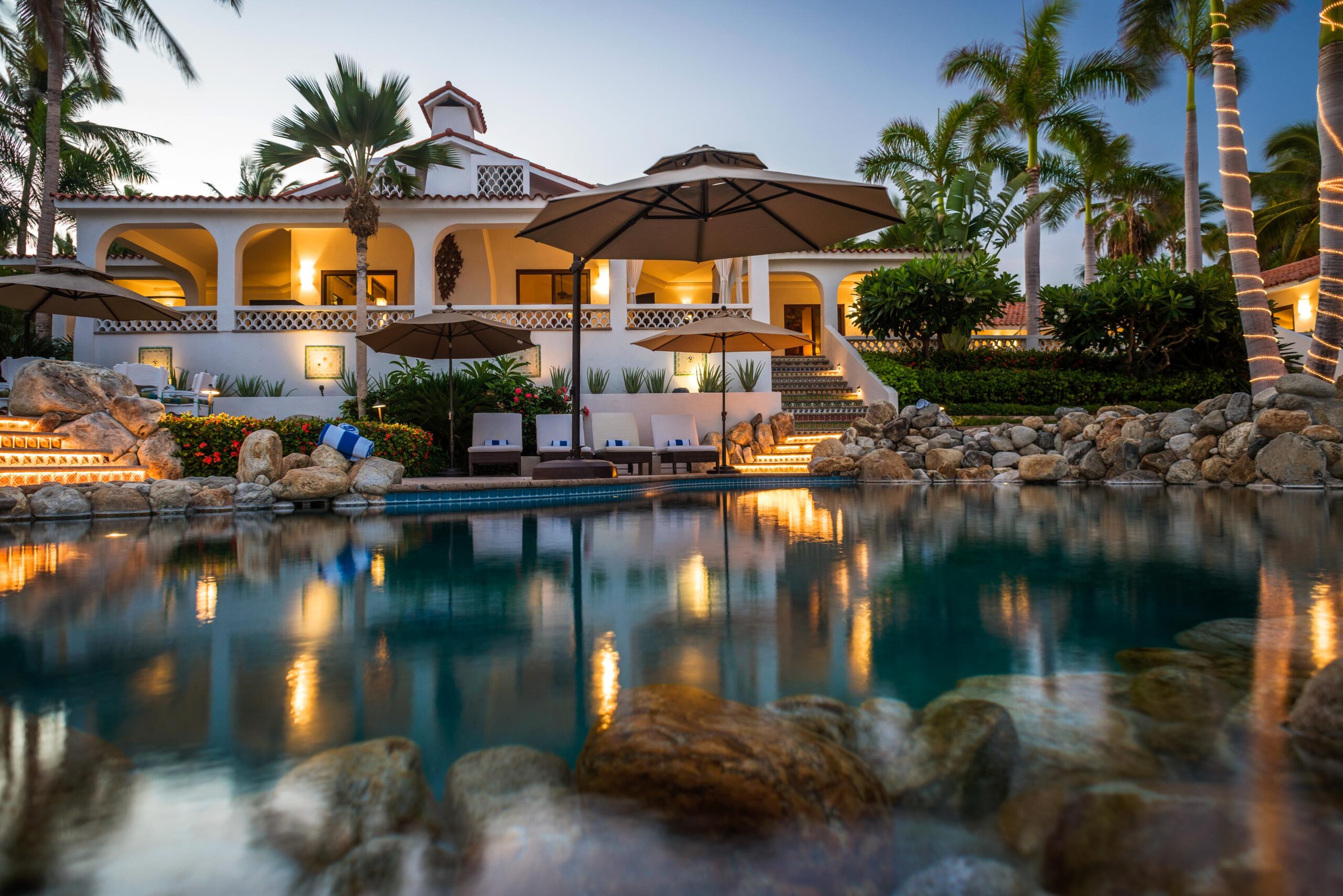Casa Edwards pool and villas view in Palmilla, Beachfront Los Cabos