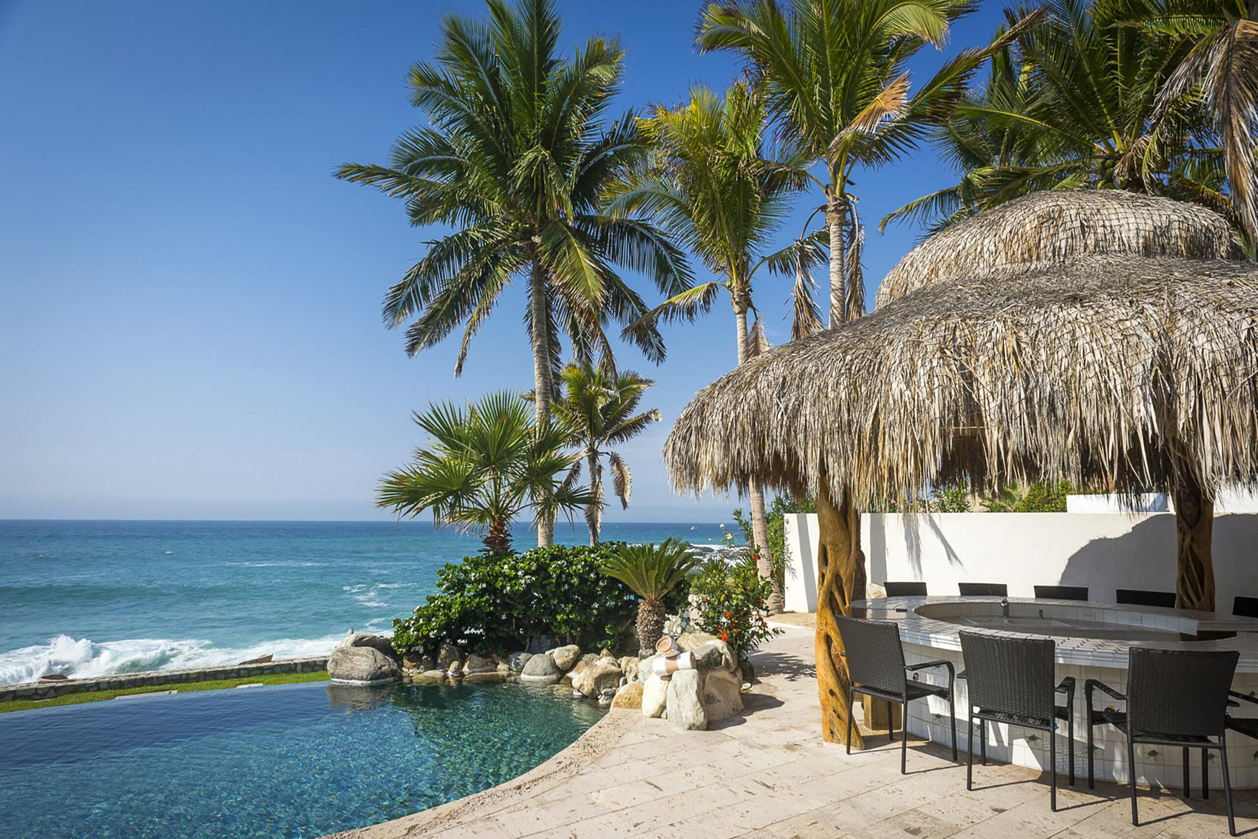 Casa Edwards Too ocean view outdoor living area in Punta Bella, Beachfront Los Cabos
