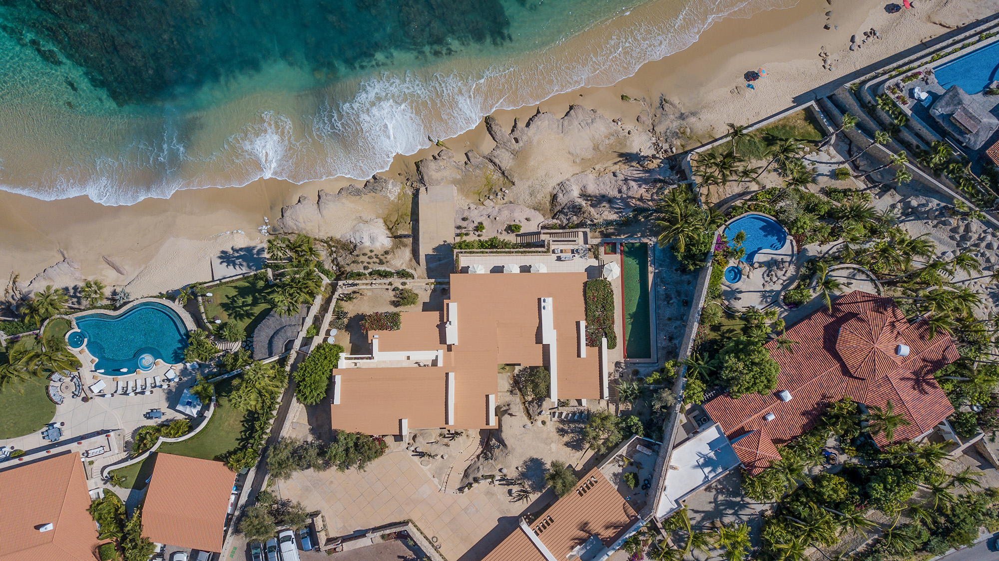 Casa Manana aerial view of villa in Palmilla, Beachfront Los Cabos