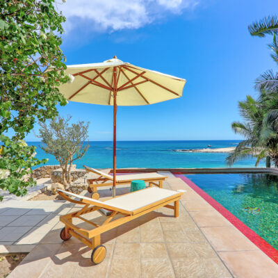 Casa Manana patio with pool and beach view in Palmilla, Beachfront Los Cabos