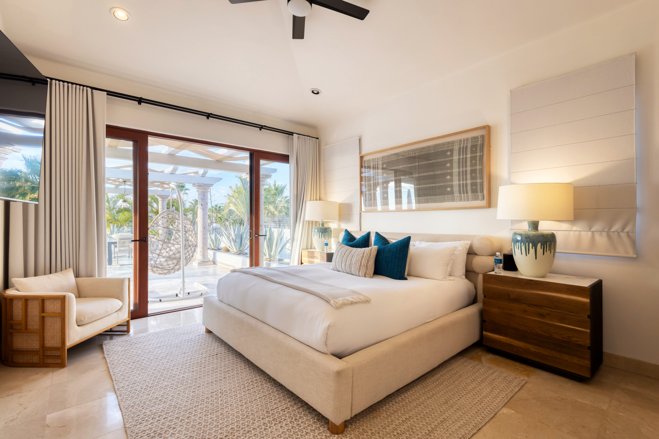 Casa Micana bedroom suite with patio access in Puerto Los Cabos, Golf Nearby Los Cabos