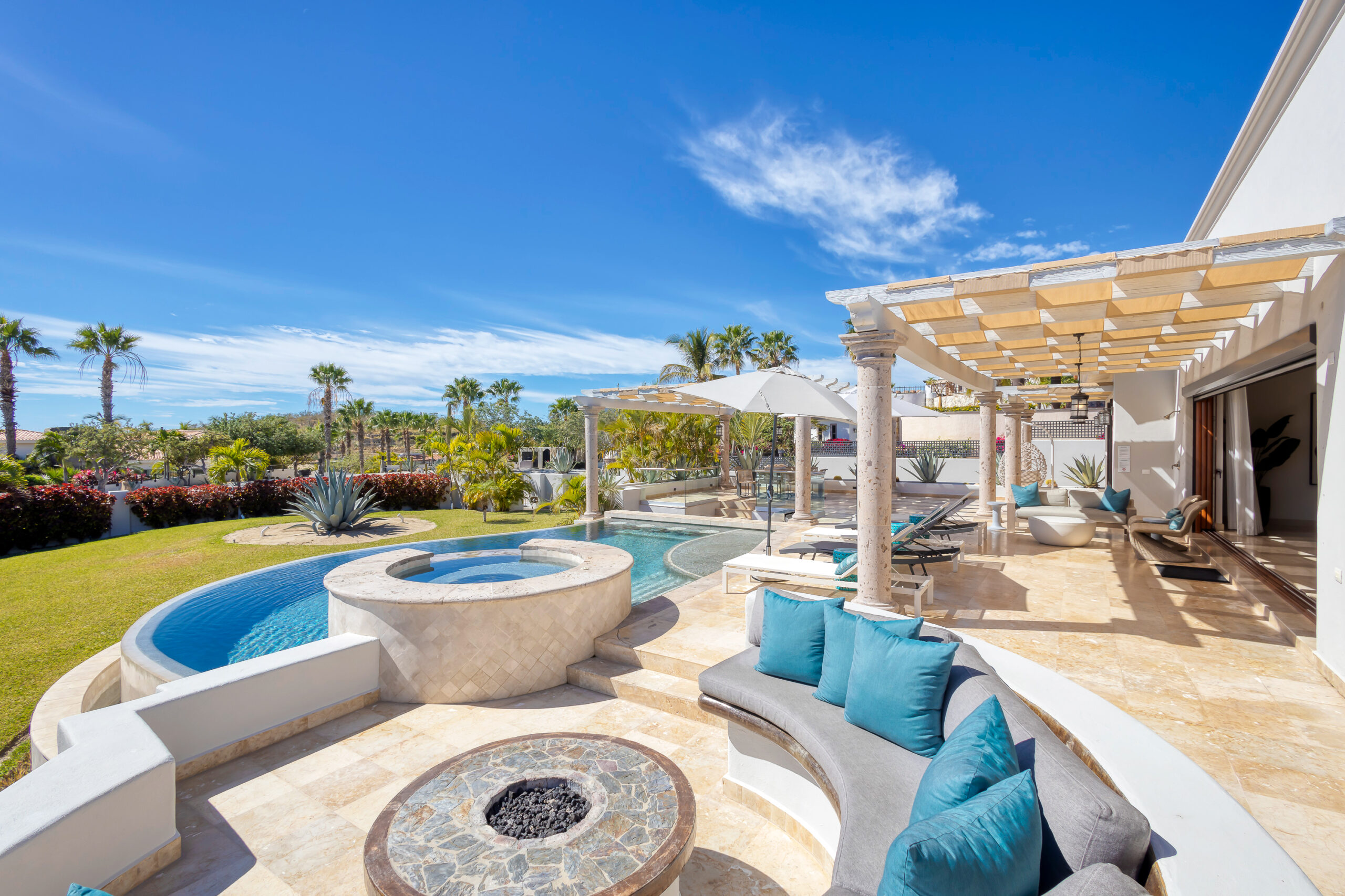 Casa Micana patio with firepit in Puerto Los Cabos, Golf Nearby Los Cabos