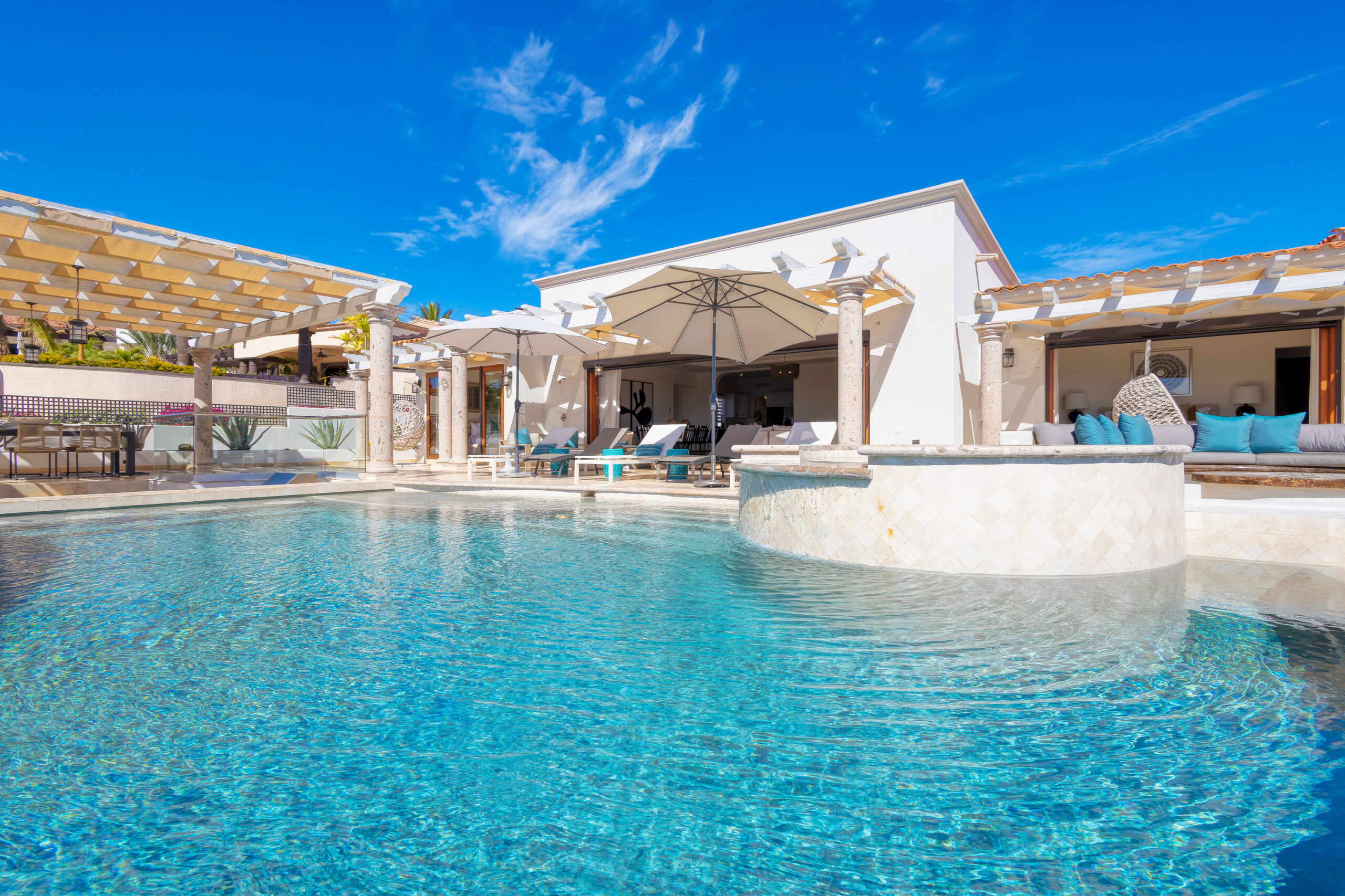 Casa Micana poolside view of villa in Puerto Los Cabos, Golf Nearby Los Cabos