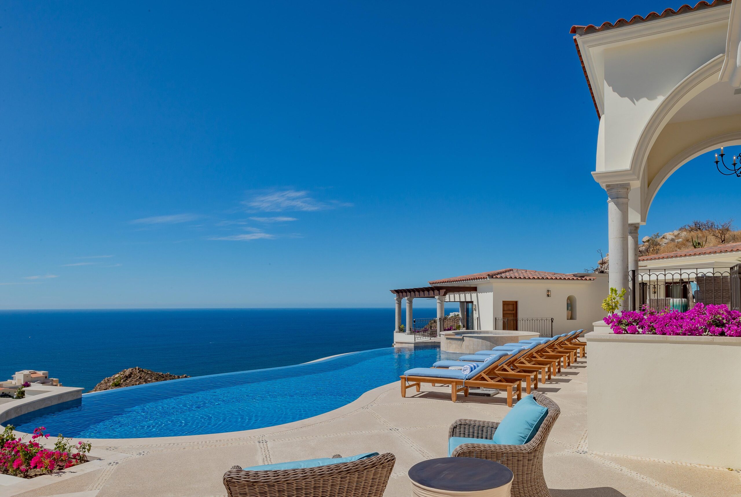 Casa Stella pool lounge view in Pedregal Pacific, Onsite Villa Staff Los Cabos
