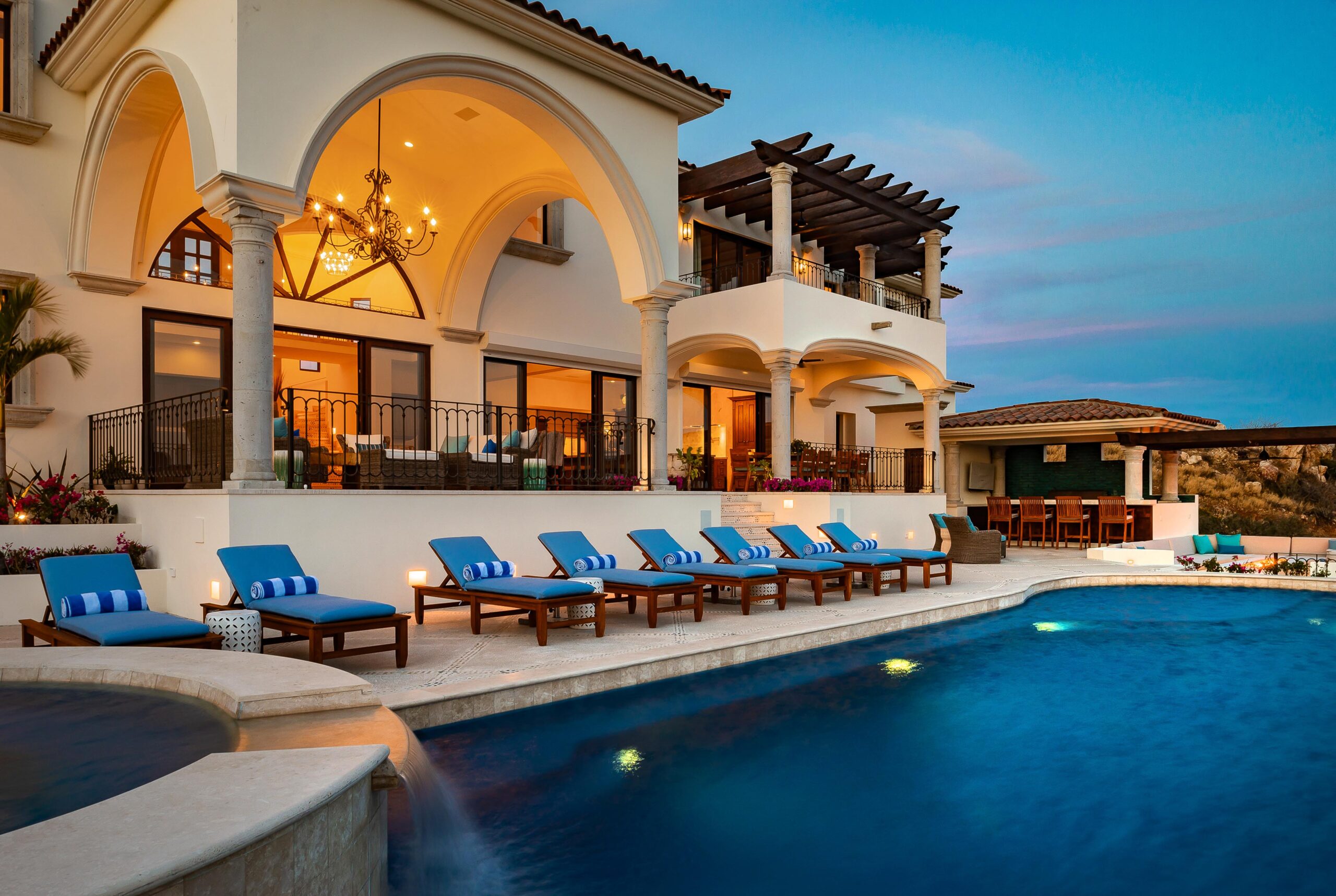 Casa Stella pool lounge view in Pedregal Pacific, Onsite Villa Staff Los Cabos