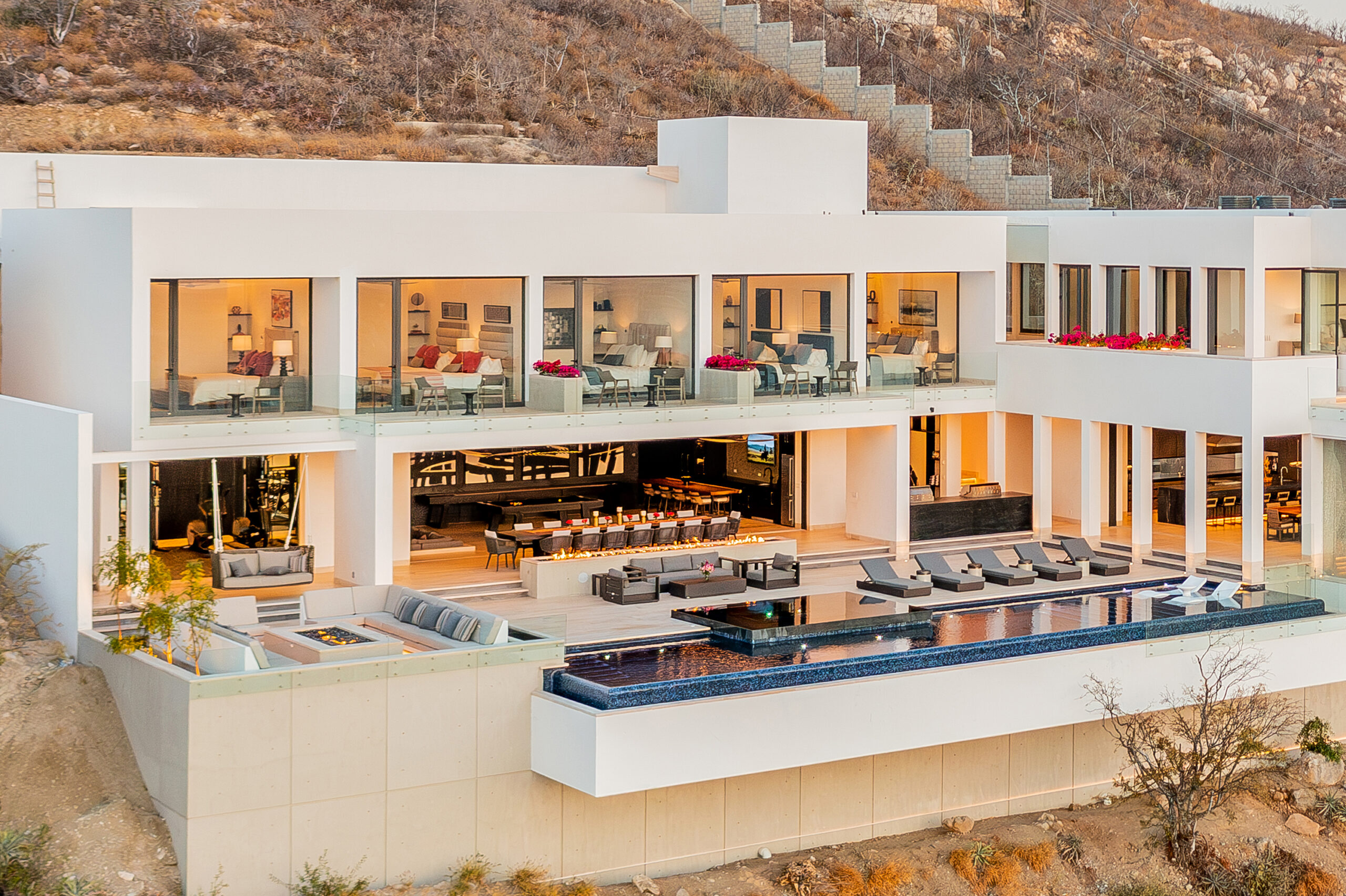Villa Aurora patio with fire pit-3 in Pedregal Pacific, Marina View Los Cabos