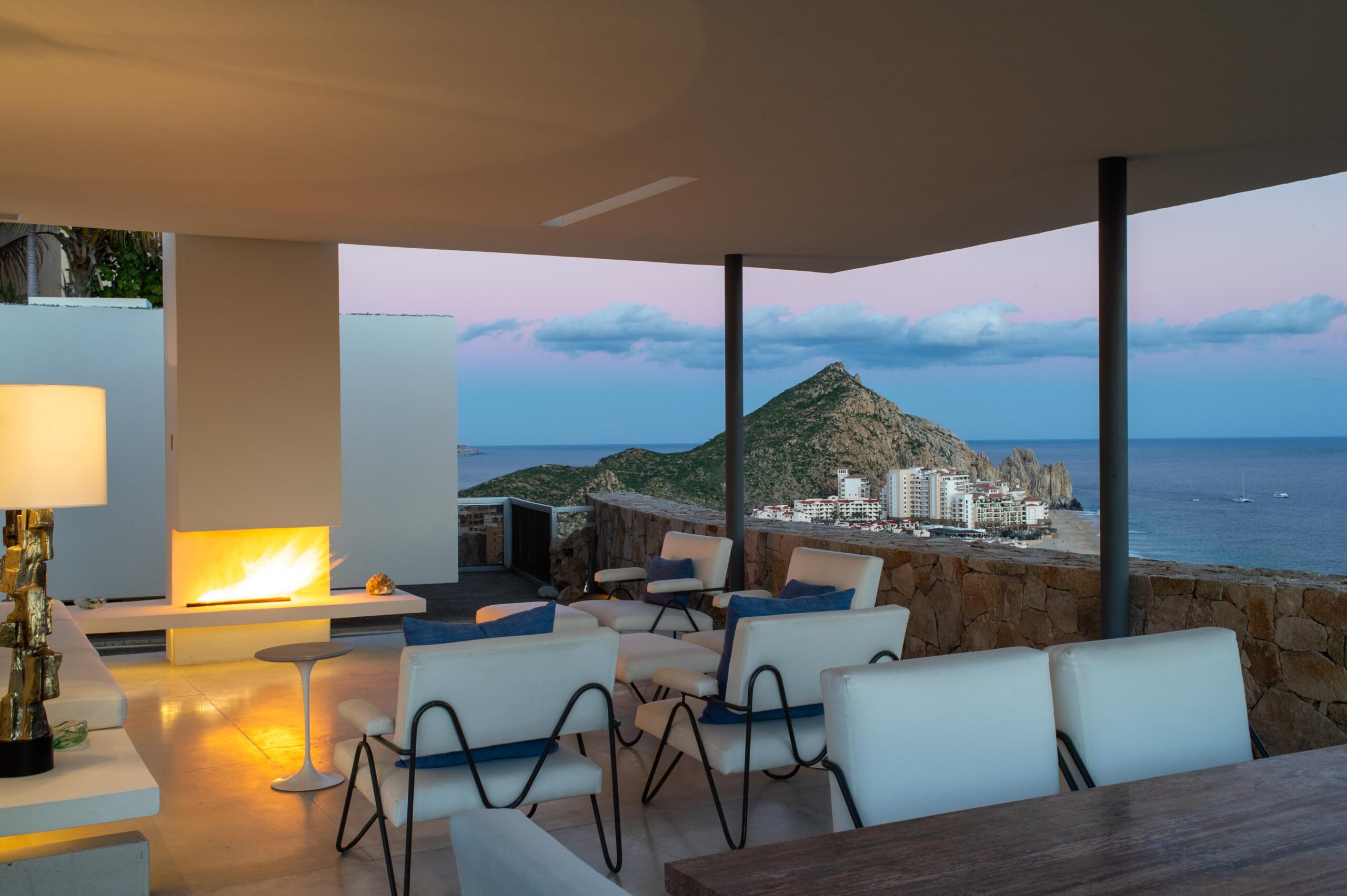 Villa Finisterra luxury villa exterior in Pedregal Pacific, Oceanfront Los Cabos