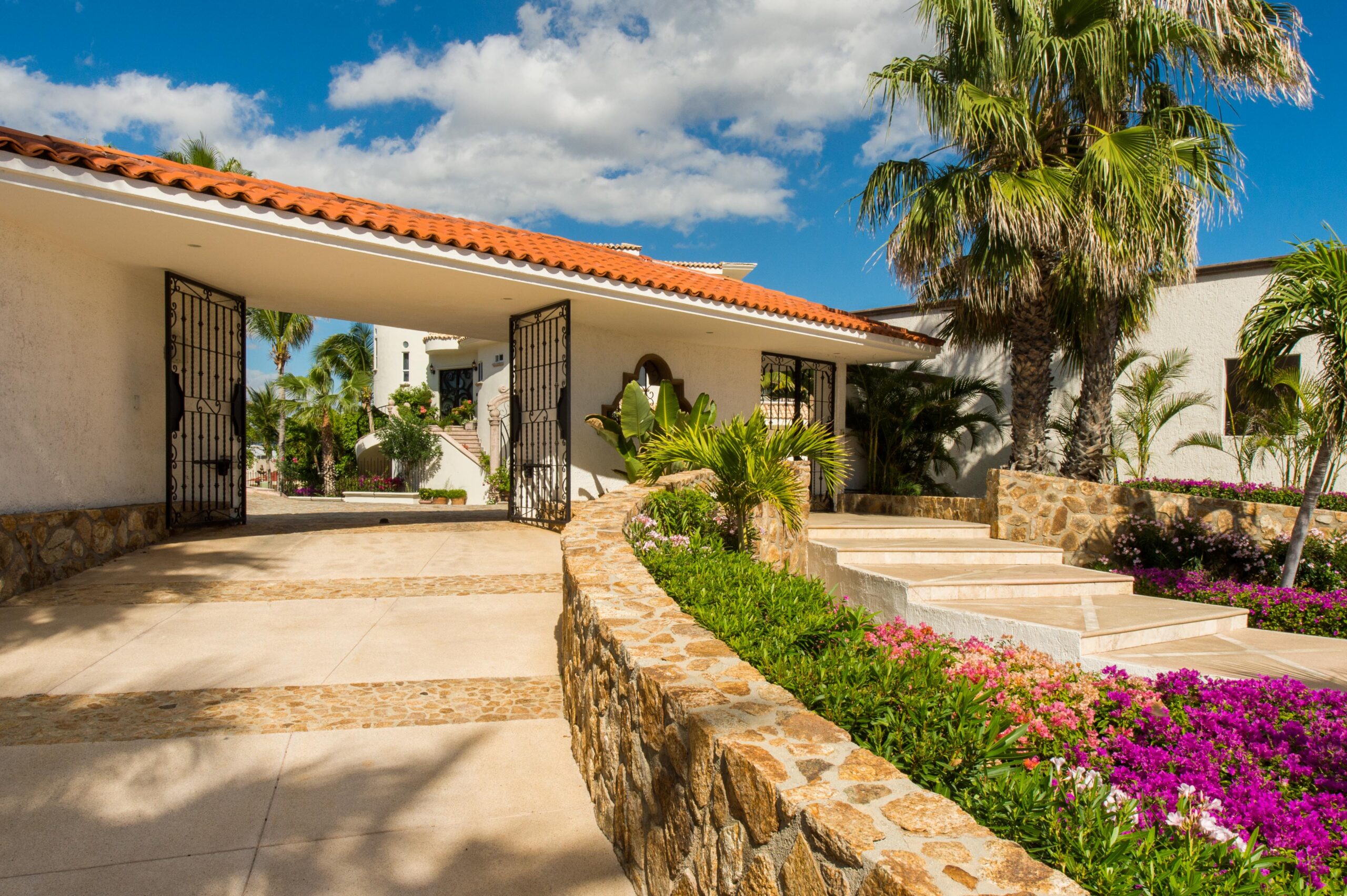 Villa Grande gated entrance in Pedregal Pacific, Oceanfront Los Cabos