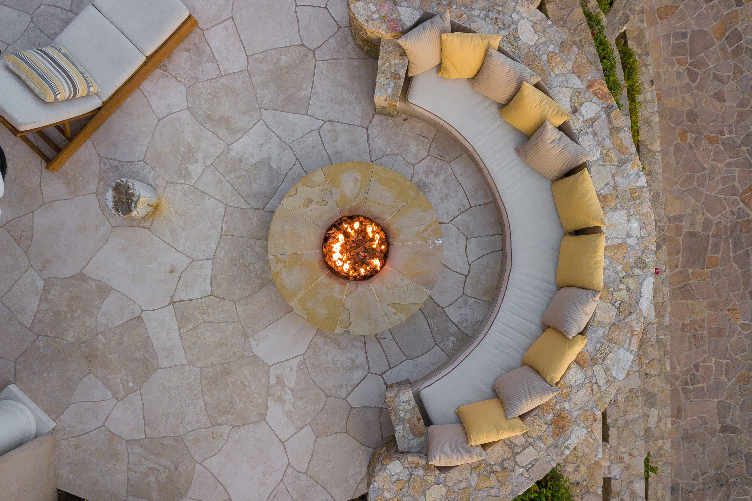 Villa Mar Azul Palmilla large outdoor firepit area with seating