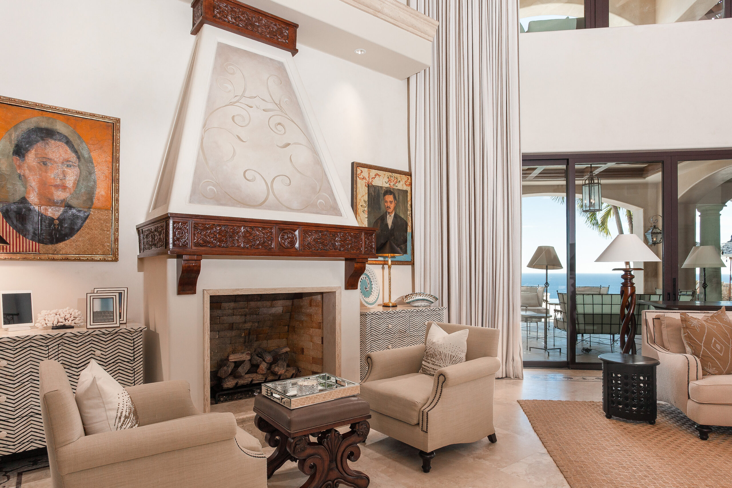 Villa Mar Azul Palmilla hacienda-style Palmilla villa terrace with Sea of Cortez views