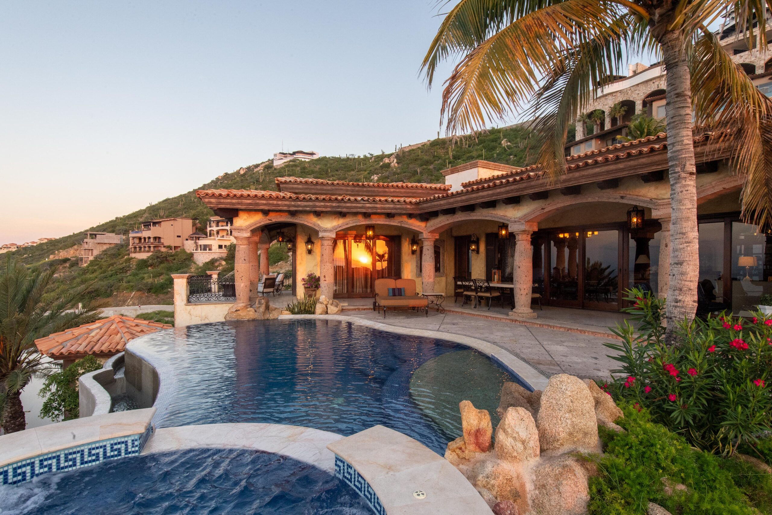 Villa Maria luxury villa exterior in Pedregal Pacific, Ocean View Los Cabos