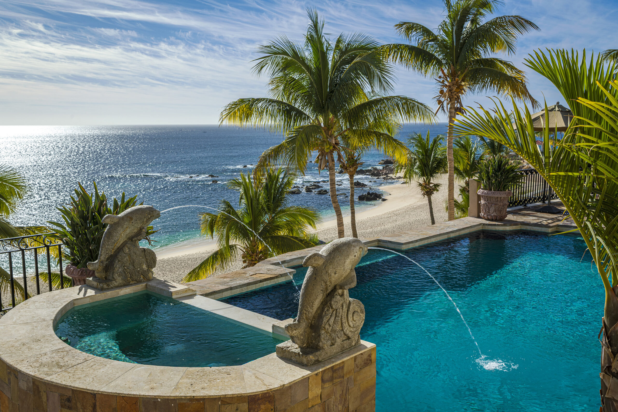 Villa Paraiso poolside with incredible beachfront views in Palmilla, Swimmable Beach Los Cabos