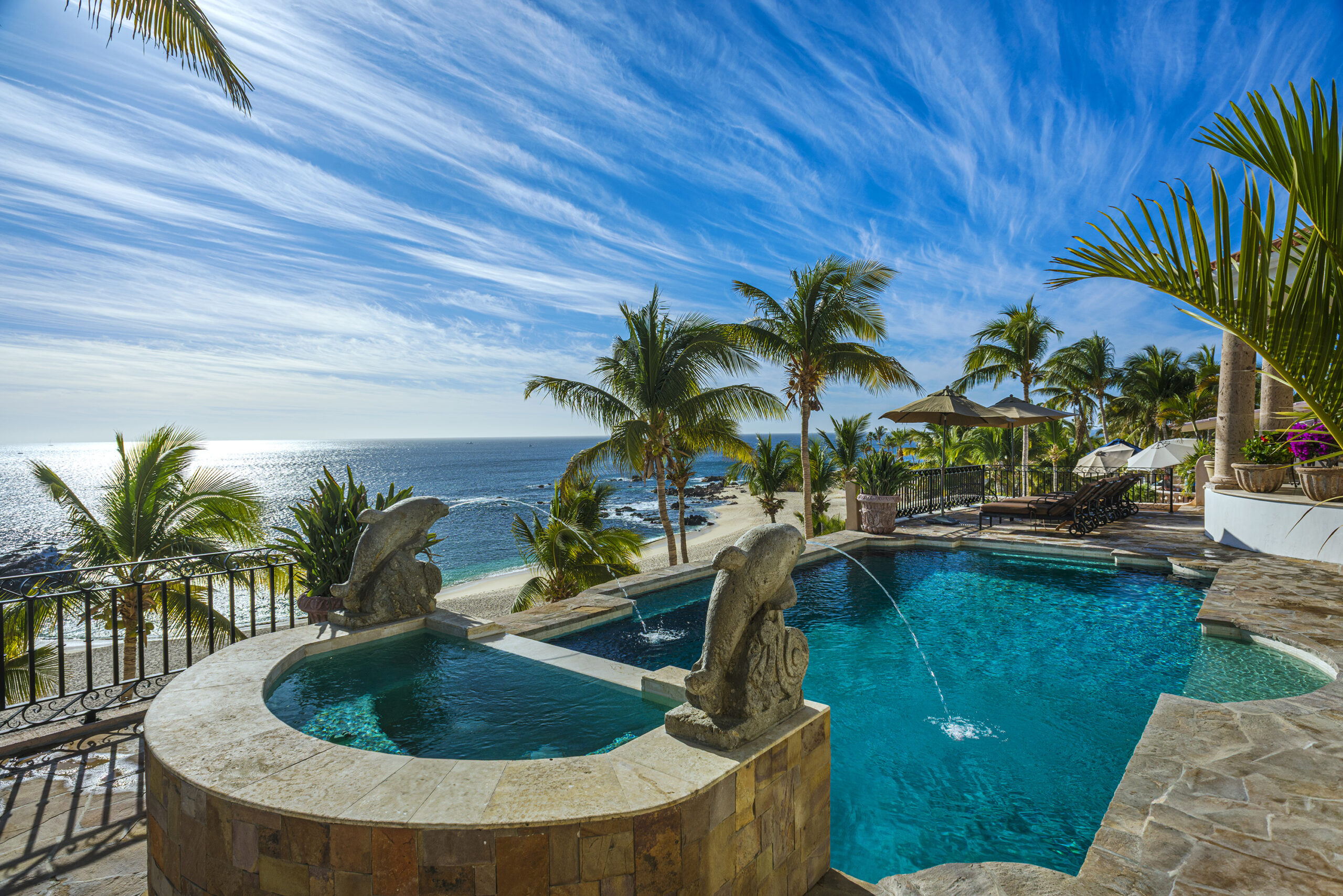 Villa Paraiso poolside with incredible beachfront views in Palmilla, Swimmable Beach Los Cabos
