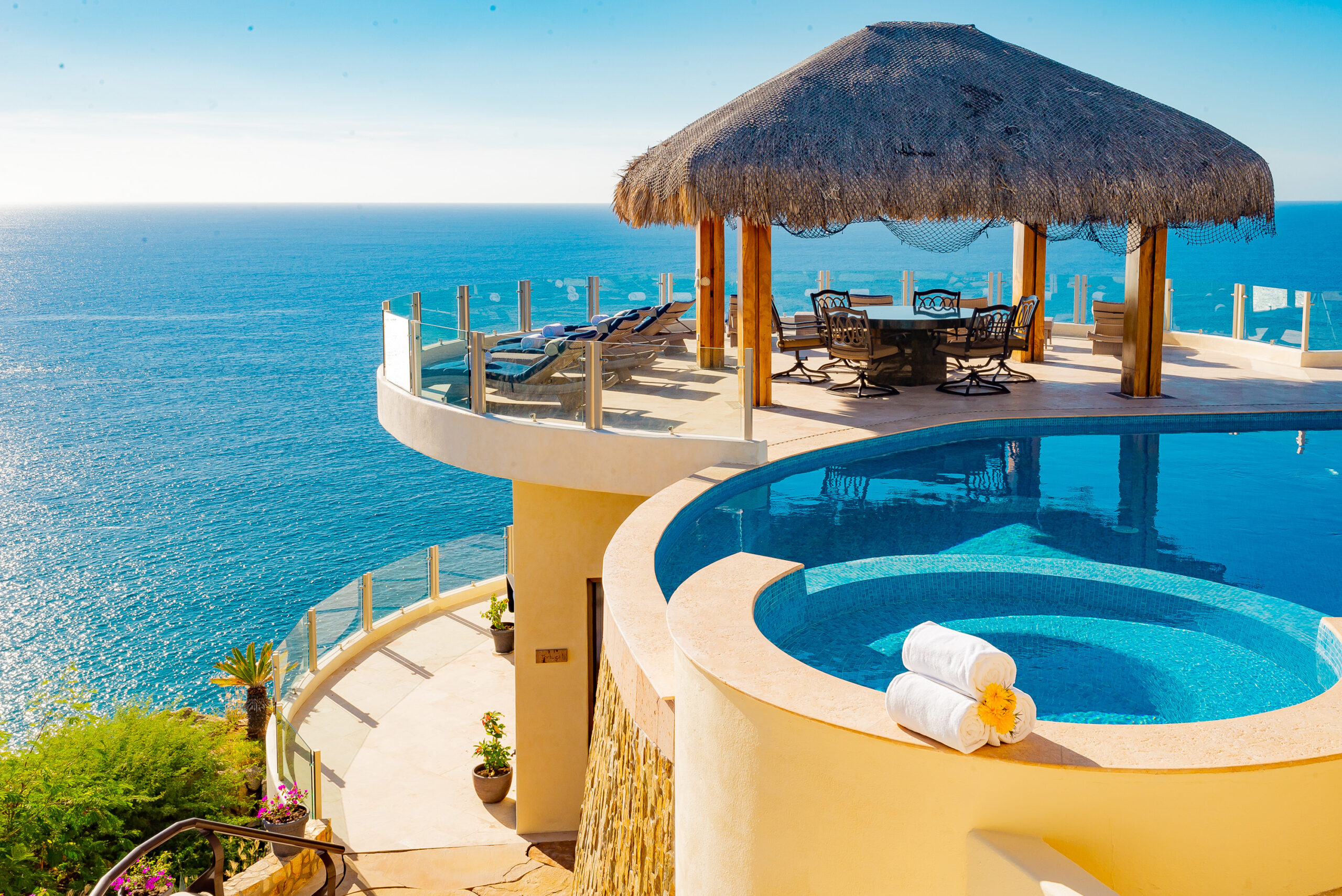 Villa Penasco gorgeous ocean views from the jacuzzi and pool in Pedregal Pacific, Onsite Villa Staff Los Cabos