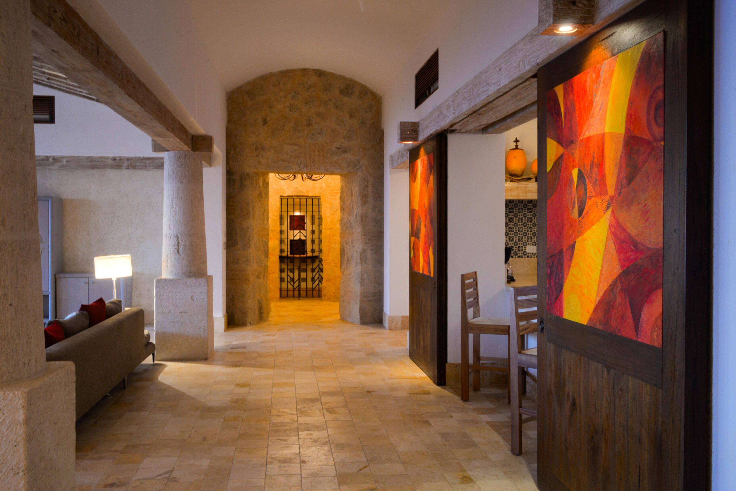 Villa Piedra Blanca kitchen and bar area in Puerto Los Cabos, Beachfront Los Cabos