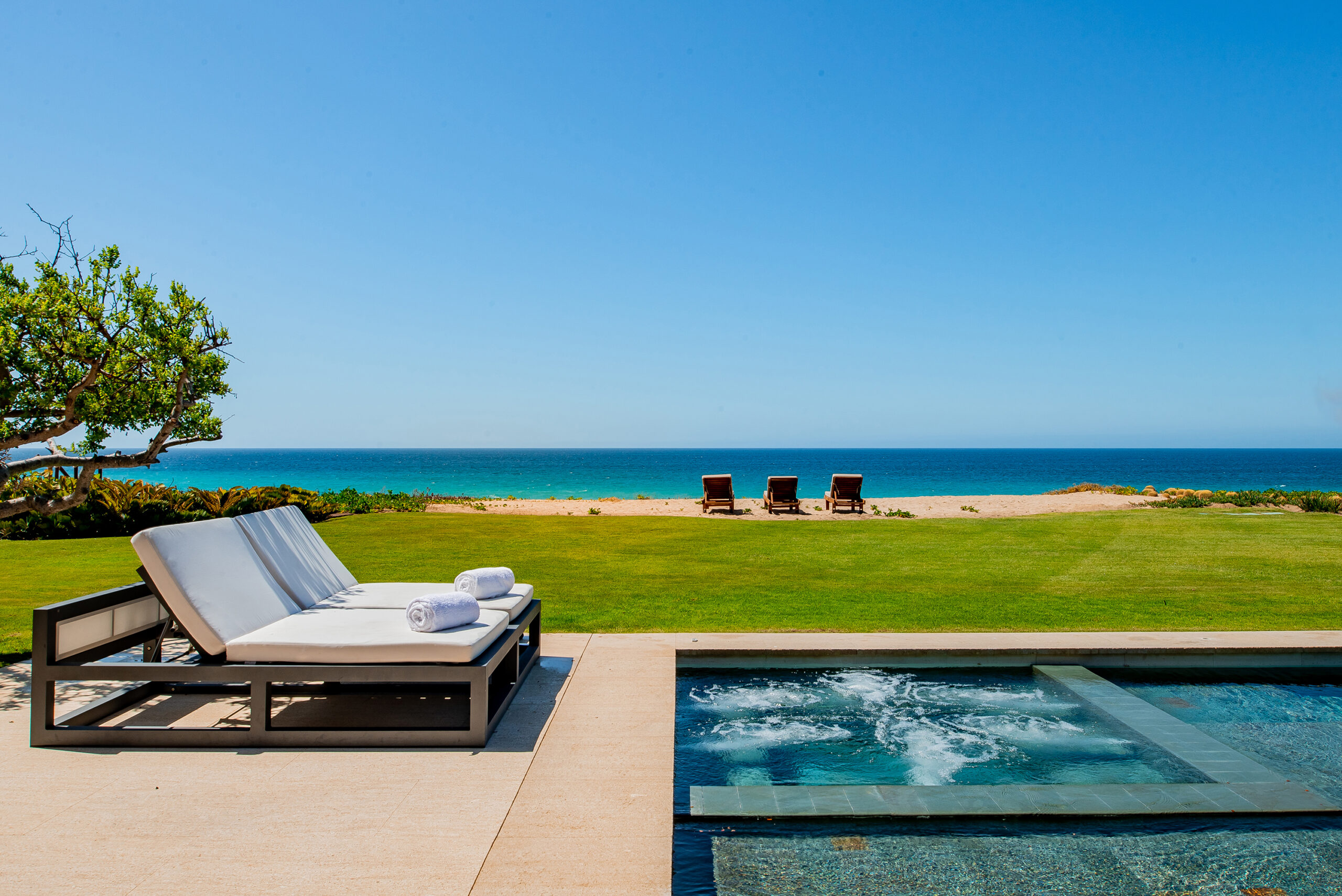 West Enclave 7 spectacular ocean views from the pool terrace overlooking the Sea of Cortez in Puerto Los Cabos, Beachfront Los Cabos