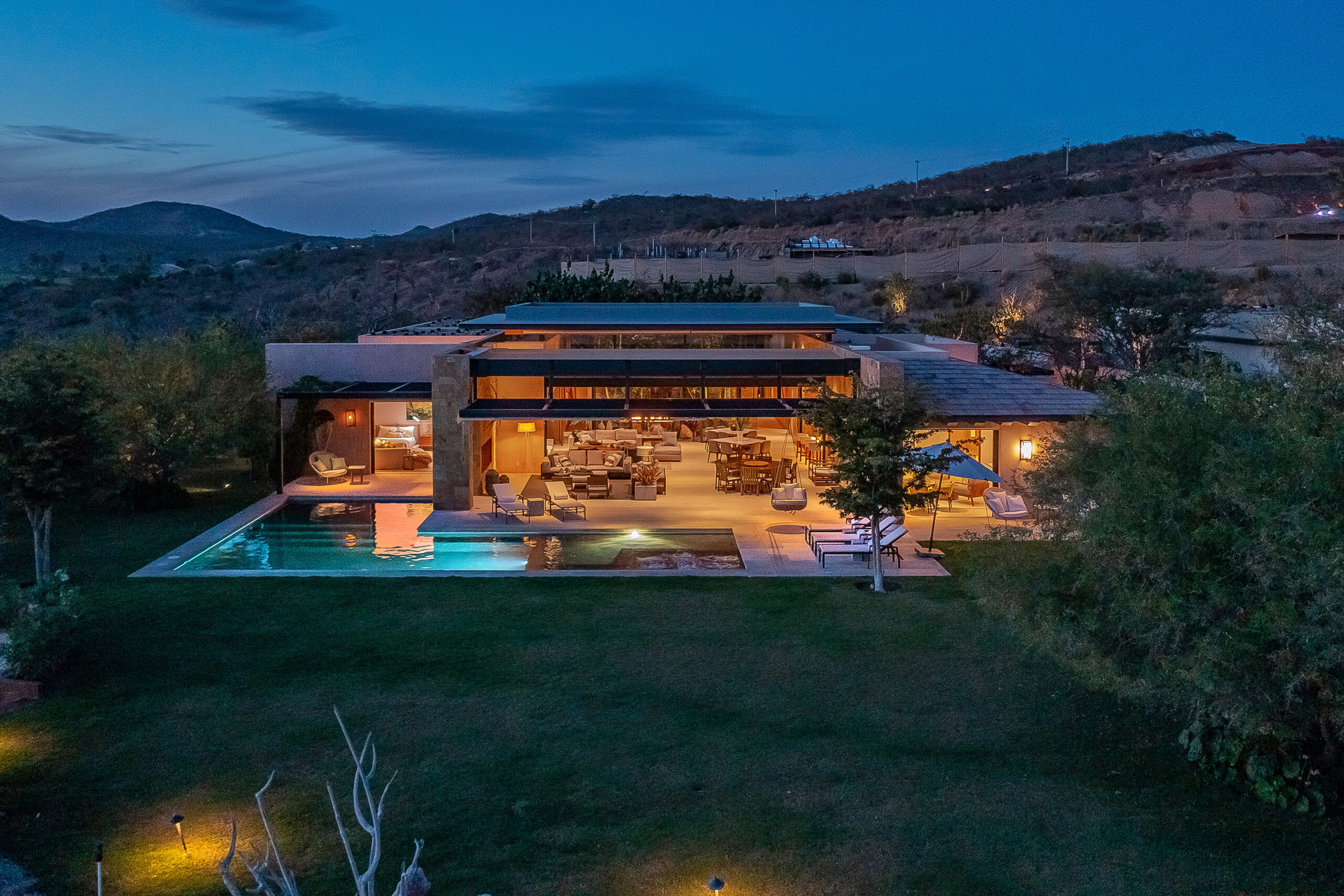 West Enclave 8 gorgeous evening view of villa in Puerto Los Cabos, Family Friendly Los Cabos