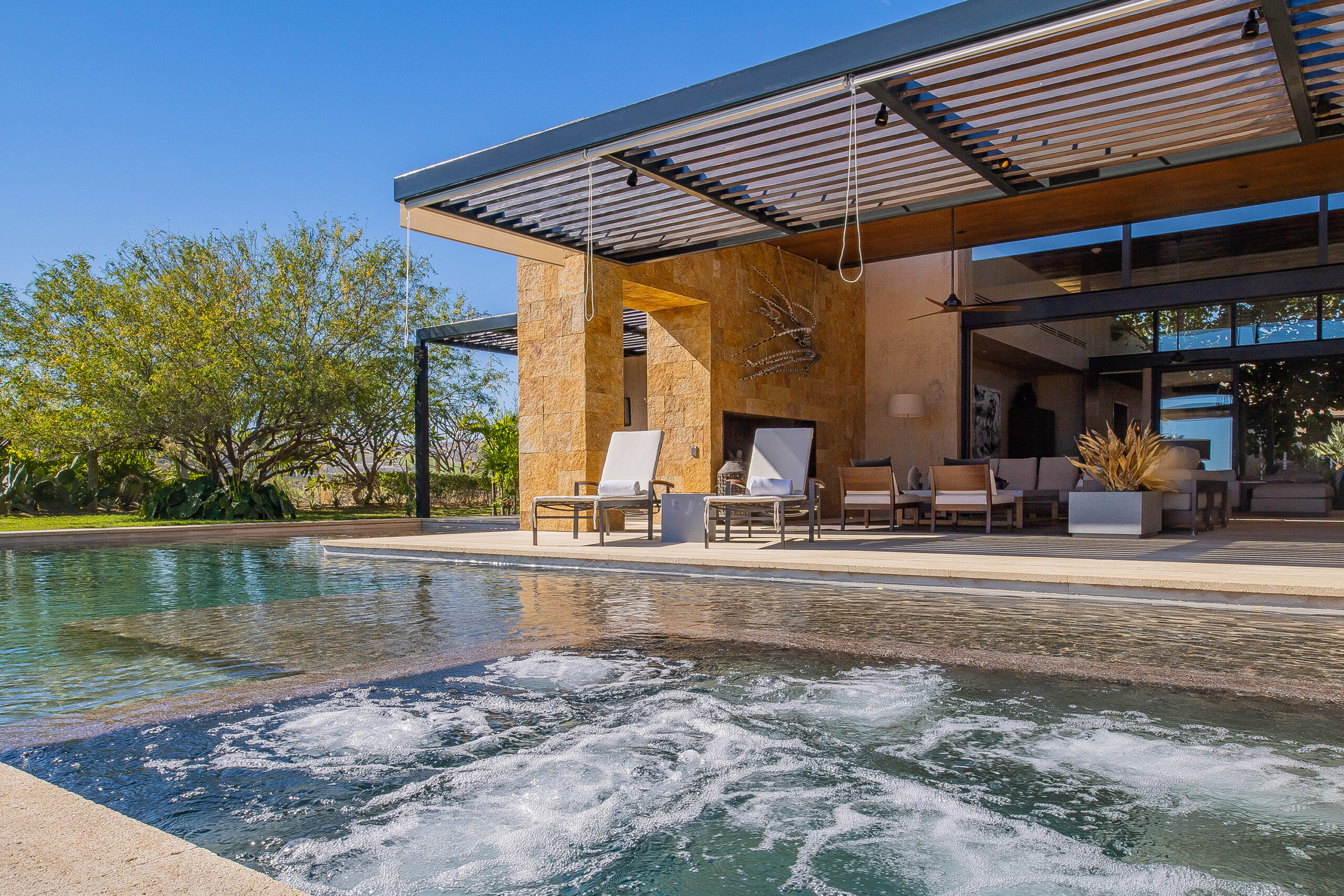 West Enclave 8 poolside with view of villa in Puerto Los Cabos, Family Friendly Los Cabos