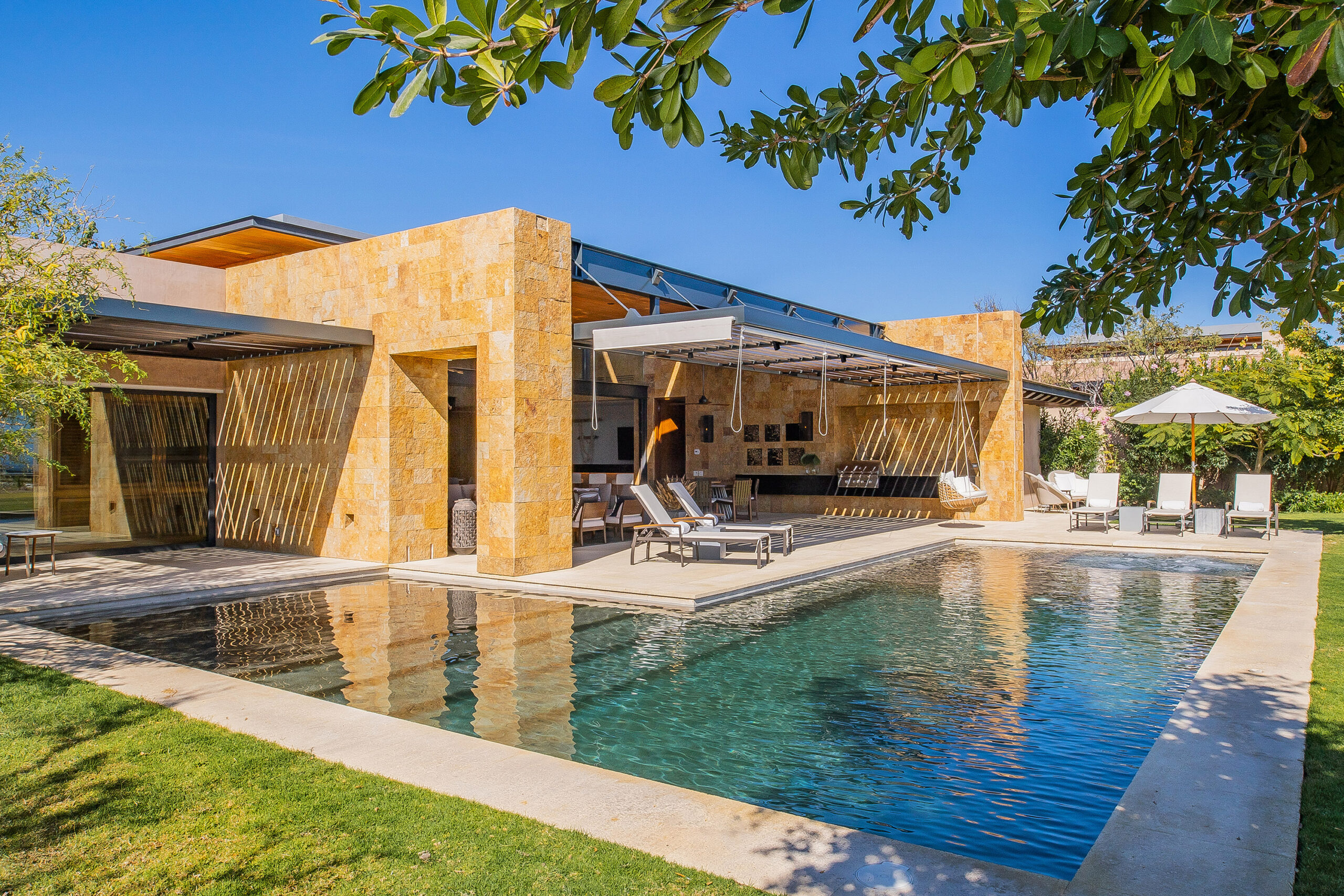 West Enclave 8 poolside with view of villa in Puerto Los Cabos, Family Friendly Los Cabos